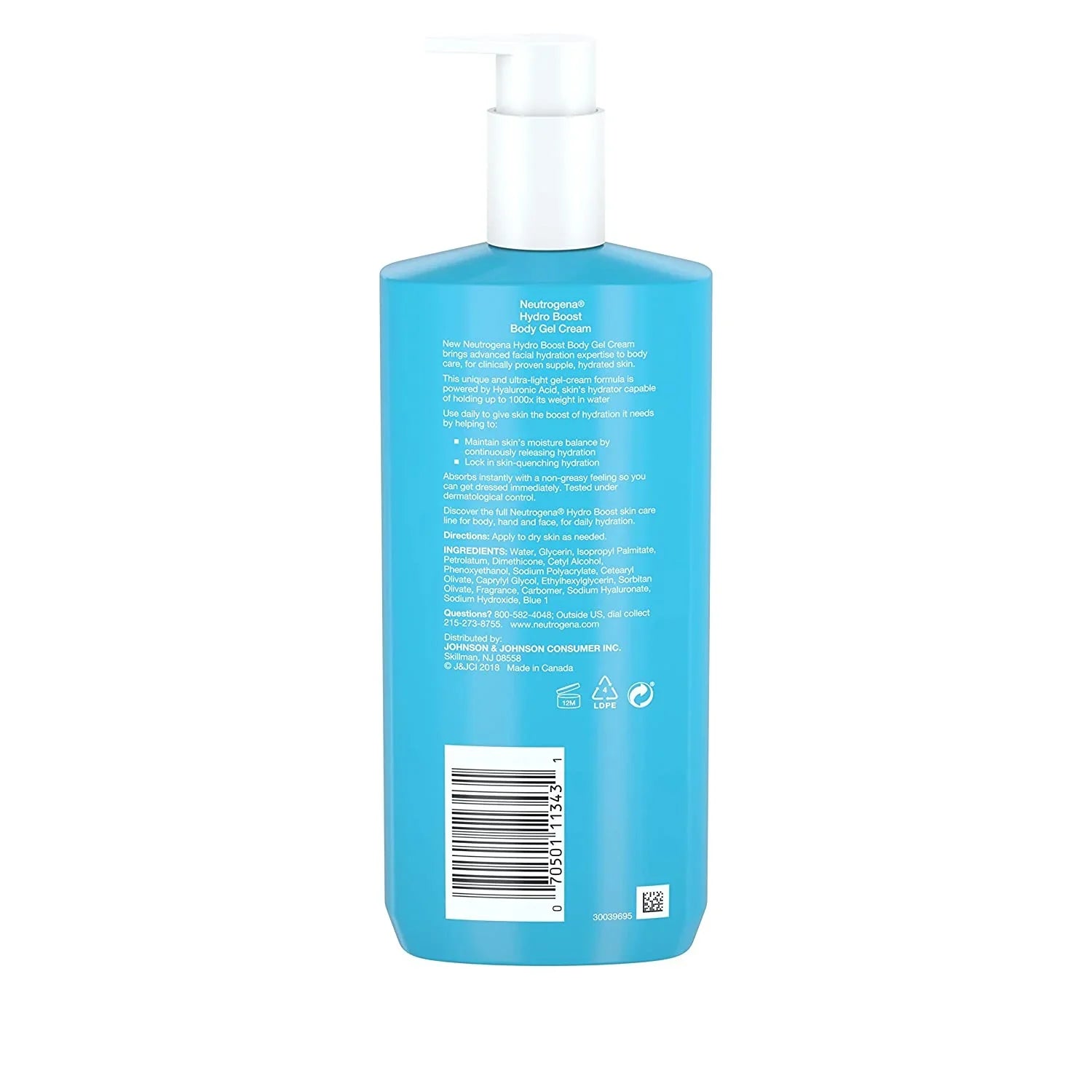 Neutrogena Hydro Boost Hydrating Body Gel Cream with Hyaluronic Acid, Non-Greasy and Fast Absorbing Cream for N (Pack of 6)