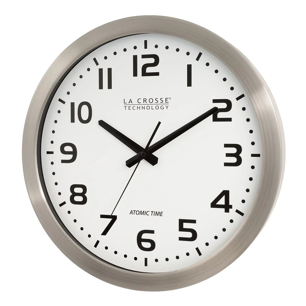 La Crosse Technology® La Crosse Technology® 16" Brushed-metal Atomic Wall Clock