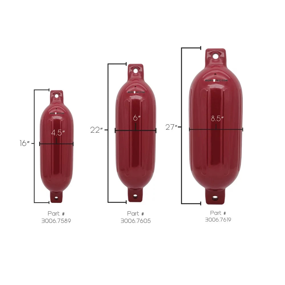 Extreme Max 3006.7589 BoatTector Inflatable Fender Value 2-Pack - 4.5" x 16", Cranberry