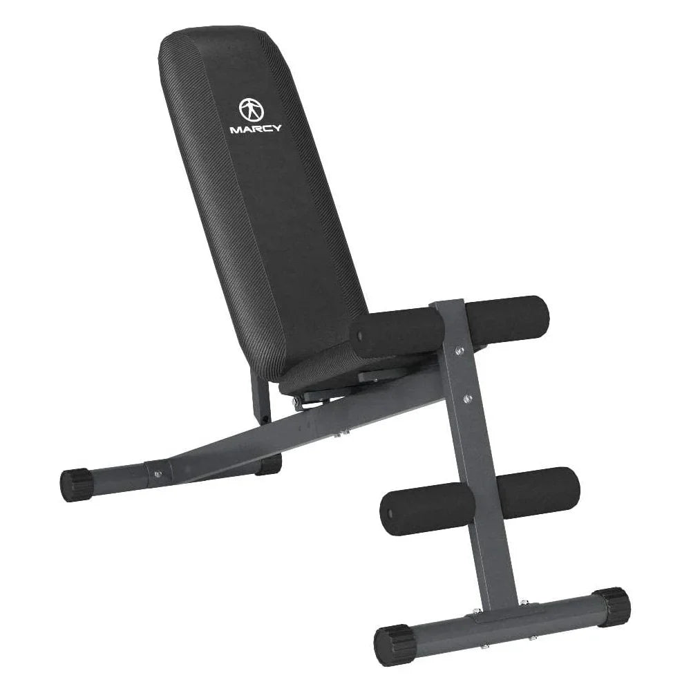 Marcy SB-261W Utility Bench for Upright, Incline, Decline, and Flat Exercise Bundle with Deco Essentials 27 Ounce Fluid Bottle and Workout Cooling Sport Towel
