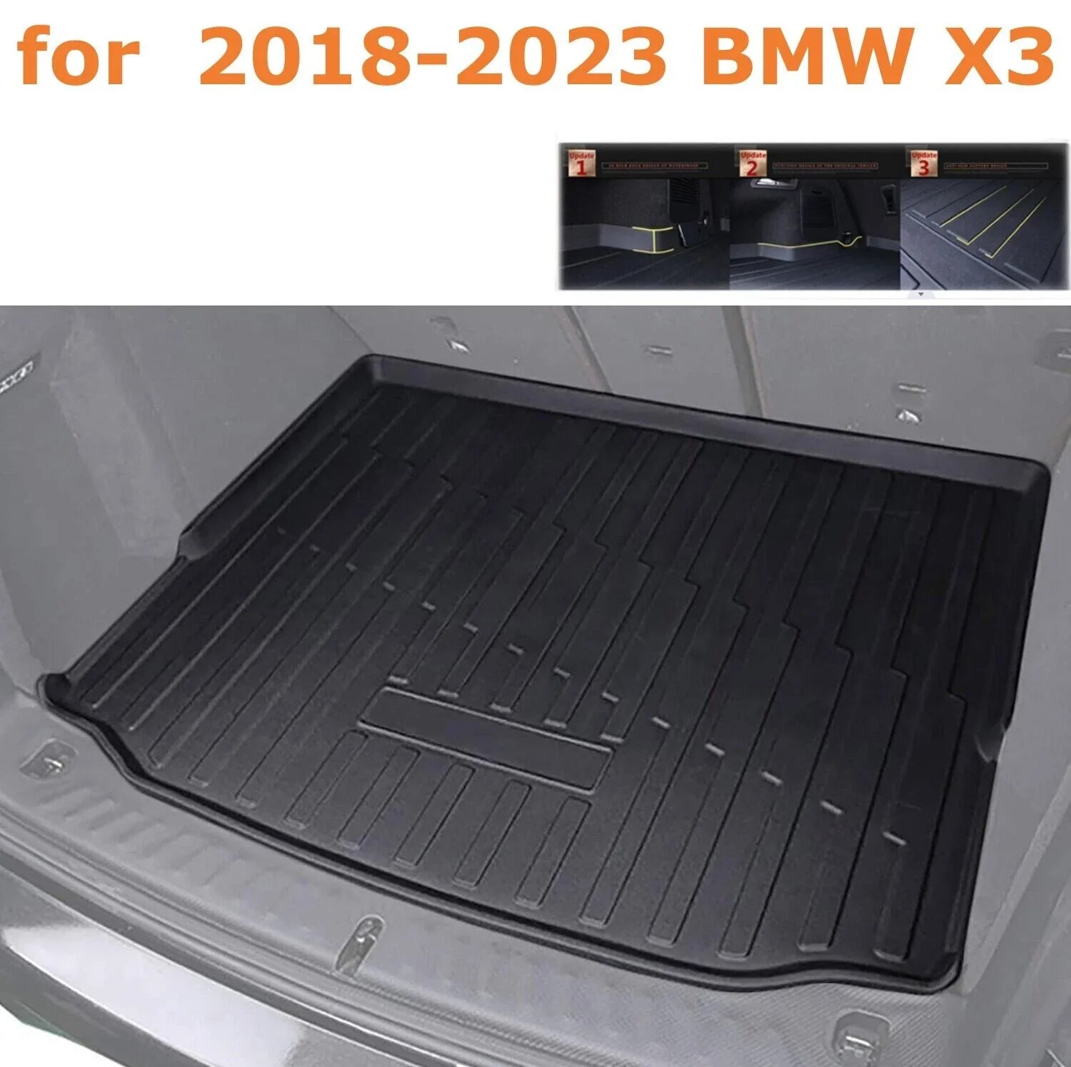 All Weather Protection Cargo Liner Cargo Trunk Mat for 2018-2023 BMW X3 Non 30e
