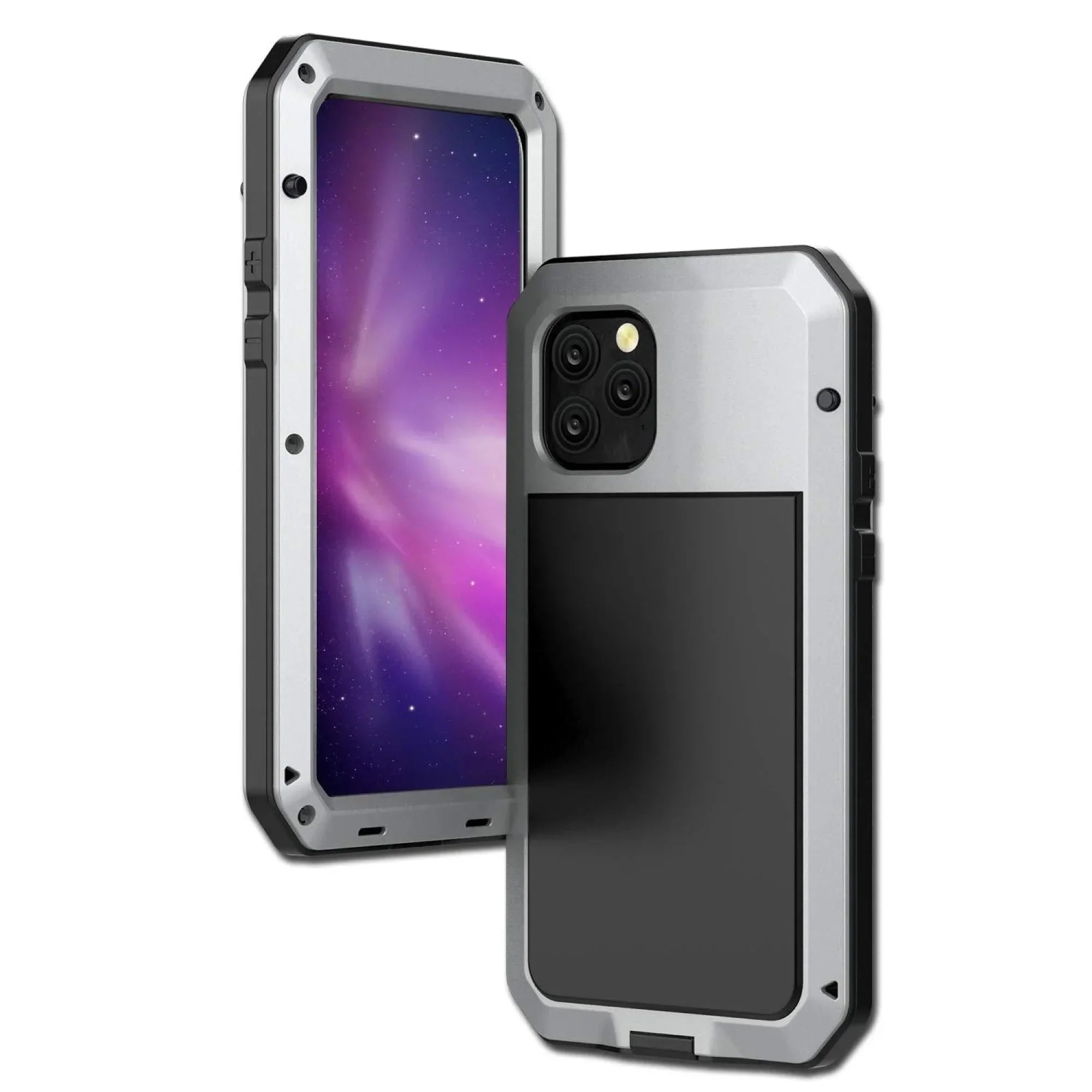 Gorilla Glass Aluminum Metal iPhone 11 Pro Case (Silver) Heavy Duty Military Grade Shockproof and Scratch Resistant Protection, Rugged Outdoor Travel