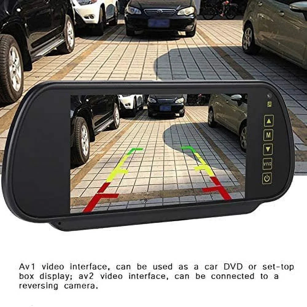 Bileeko 7 Inch Digital LCD Car Monitor Monitor for Parking Backup Camera with Bracket, Vehicle Rear View External Car Rearview Mirror, Car DVD Display