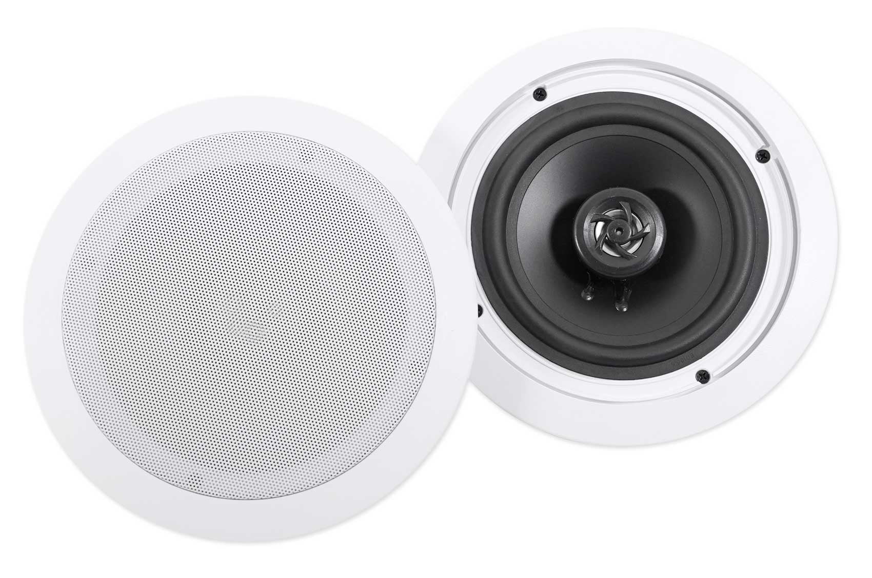 6-Zone Home Audio Receiver+(6) 3.5" White Cube+(2) JBL Pendant+Ceiling Speakers