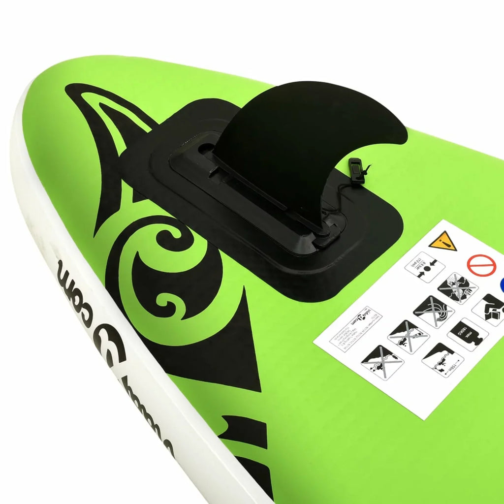 Dcenta Inflatable Paddleboard Set Beach Surfing Board with Oar, Fin, Hand Pump, Kit and Carrying Bag Surfboard for Adults 144.1 x 29.9 x 5.9 Inches (L x W x H)