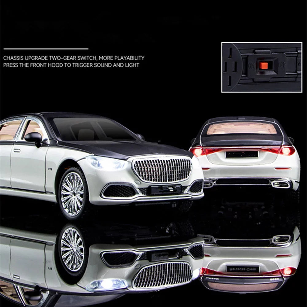 Sound & Light Alloy Metal 1/24 Car Model Gift Collection For Benz Maybach S680