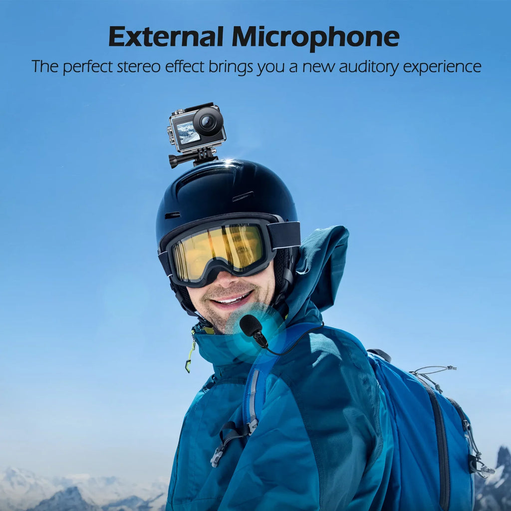 Campark 4K 30FPS Action Camera 20MP Sports Camera 131 Ft Fluid Fluid Camera WiFi Vlog Camera EIS 4.0 Zoom Support External Mic Remote Control