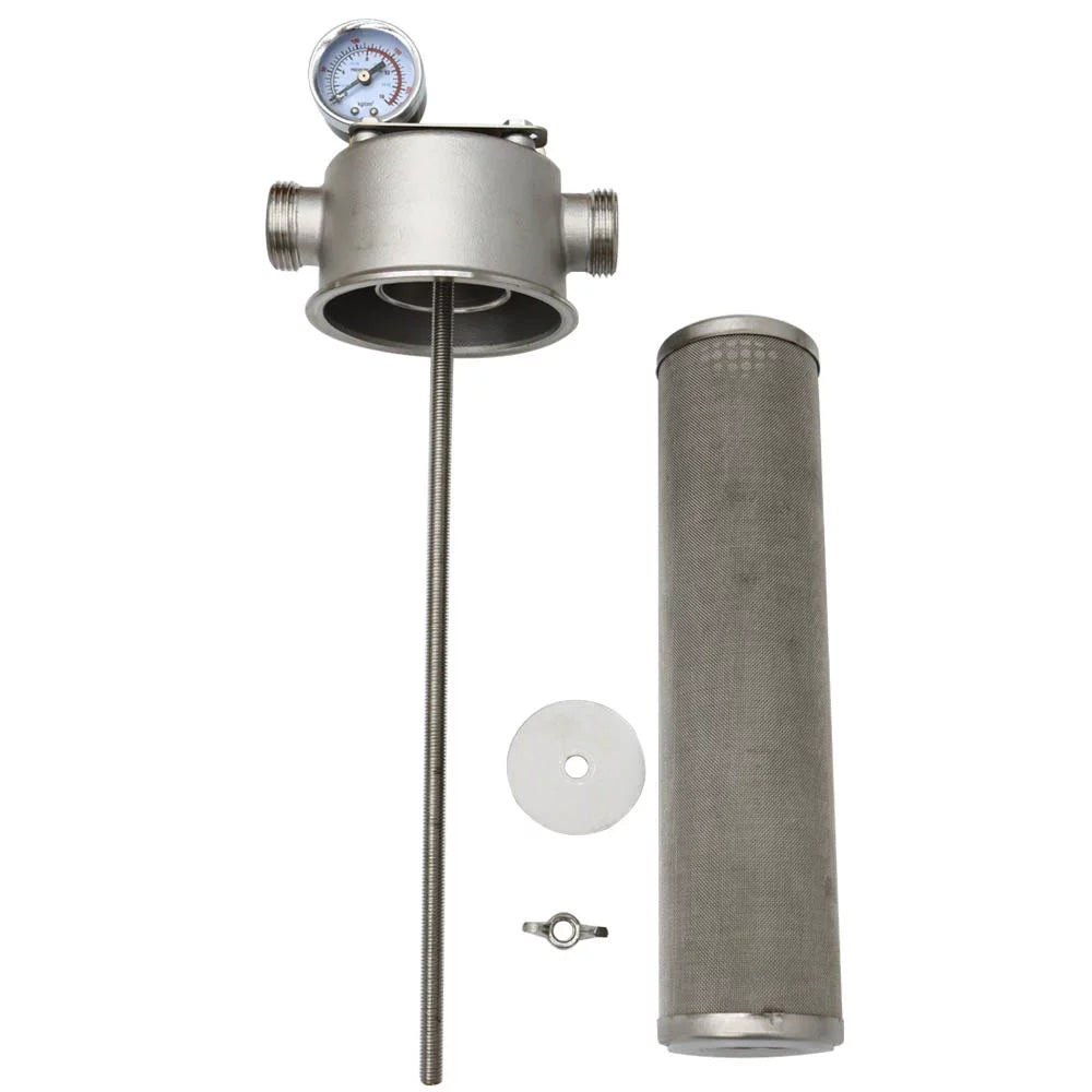 TECHTONGDA Front Liquid Filter Housing 10 inch Filter 1 inch NPT for Whole House Liquid Purification 304 Stainless Steel 8000L/h