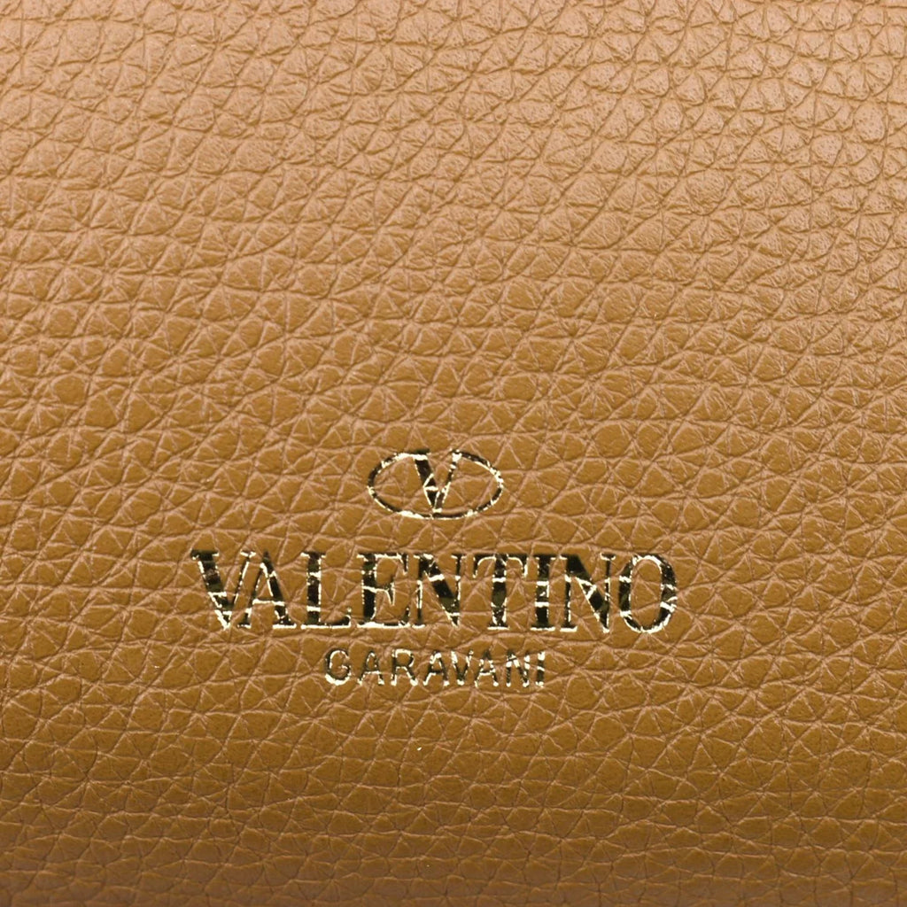 Pre-Loved VALENTINO Spike Leather Belt Bag Camel