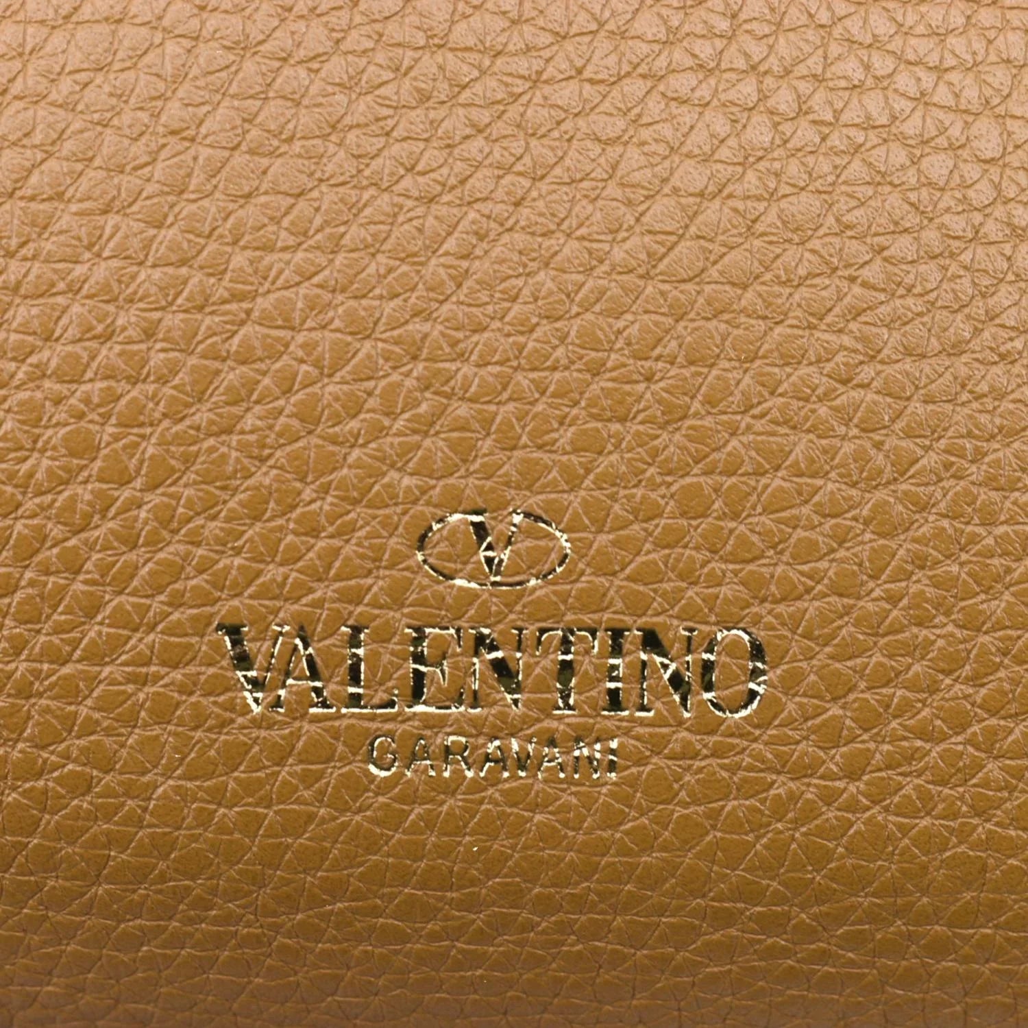 Pre-Loved VALENTINO Spike Leather Belt Bag Camel