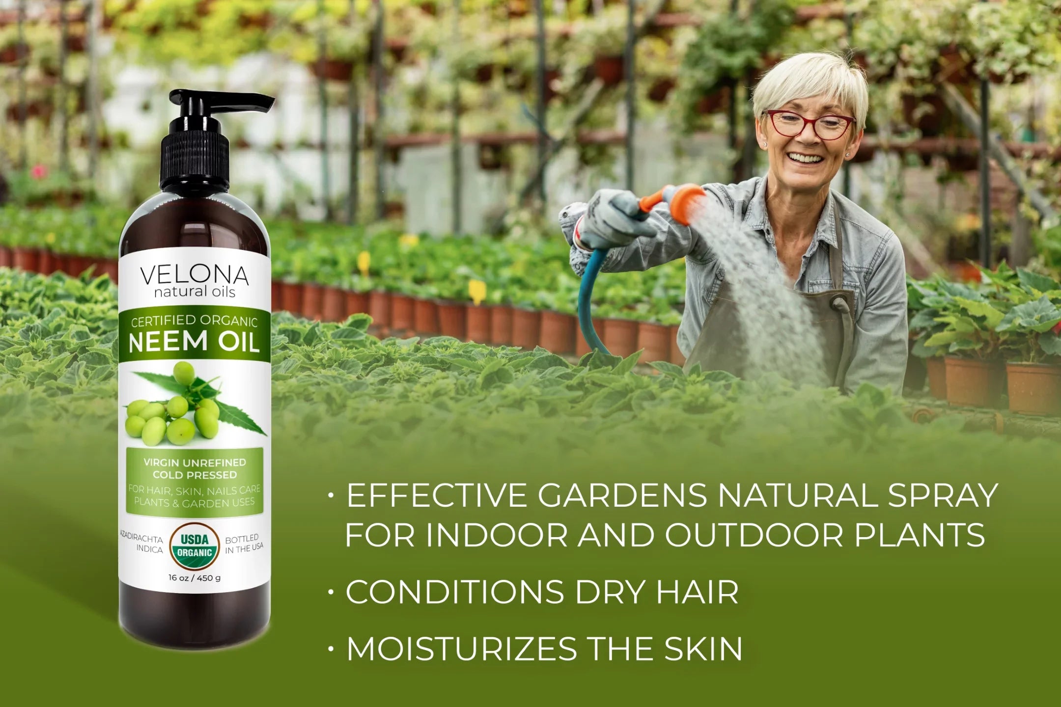 Velona Neem Oil USDA Certified Organic - 24 oz | 100% Pure and Natural Carrier Oil | Virgin, Unrefined, Cold Pressed | Hair, Body and Skin Care | Use Today - Enjoy Results