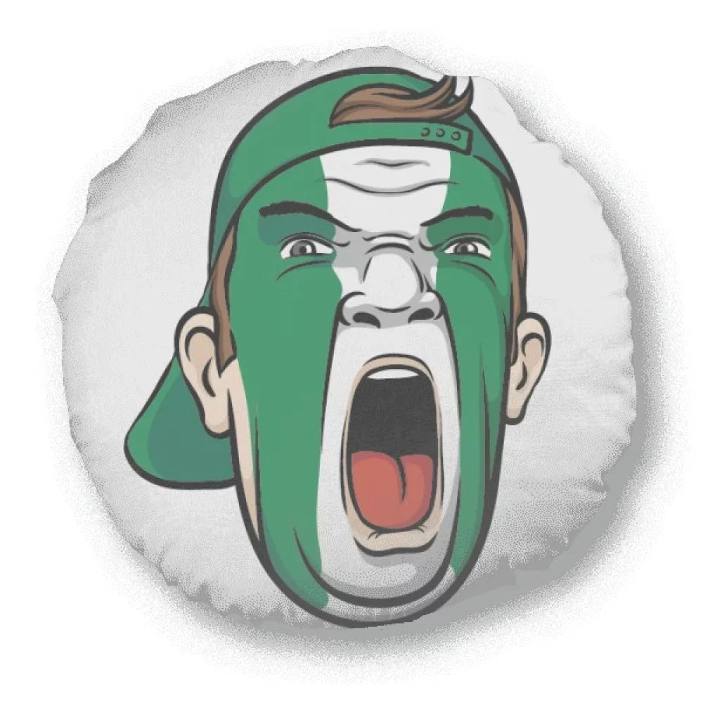 Nigeria Flag Facial Makeup Head Screang Cap Round Throw Pillow Home Decoration Cushion