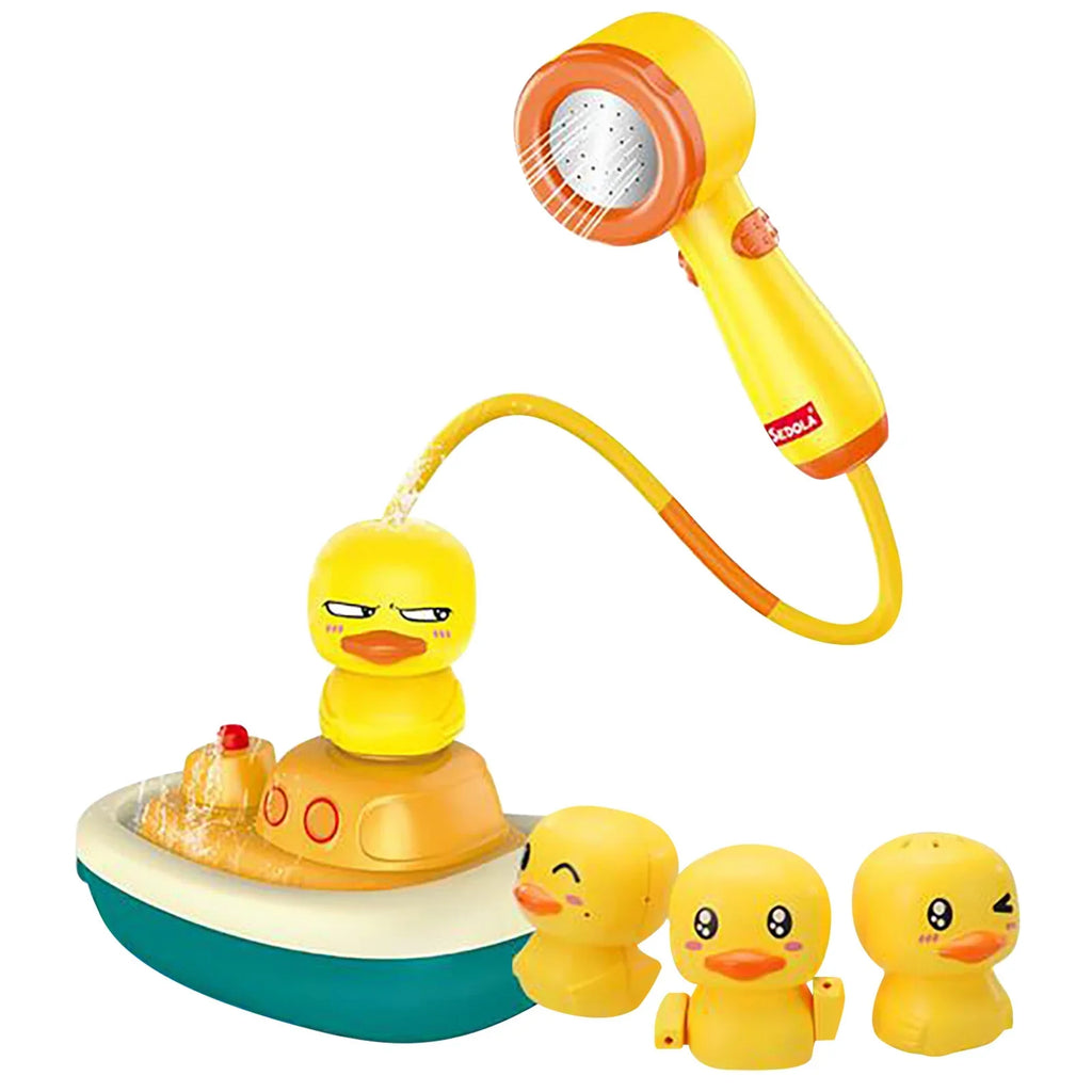 YHAIOGS Baby Shower TOys, Electric Liquid Spray TOys, 3 Kinds of Revolving Ship Ducks