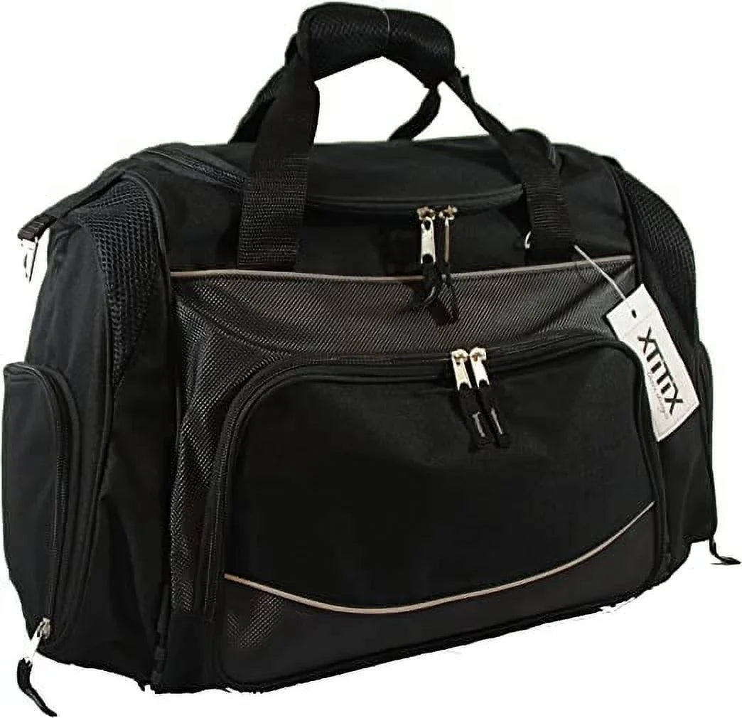 Xtitix Sport Golfer Gym Travel Luxury Poly Duffel Bag with Shoe Storage, Black