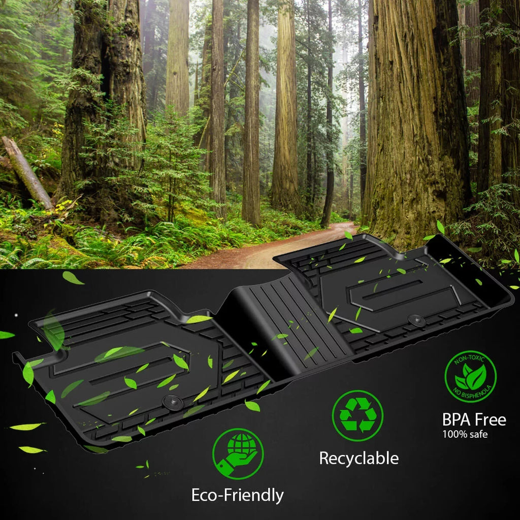 Lasfit Floor Mats for Chevrolet Silverado/GMC Sierra 1500 2019-2022 & 2500HD/3500HD 2020-2022 Crew Cab (Don't Fit Double Cab, Plastic Storage, Without Storage)