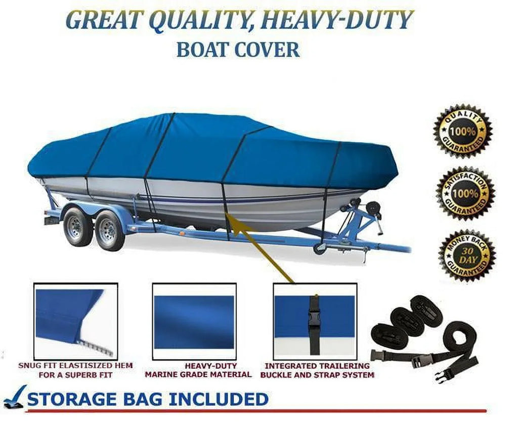 BLUE, GREAT QUALITY BOAT COVER Compatible for Four Winns Boats Sundowner 195 1987 1992 1993 1994