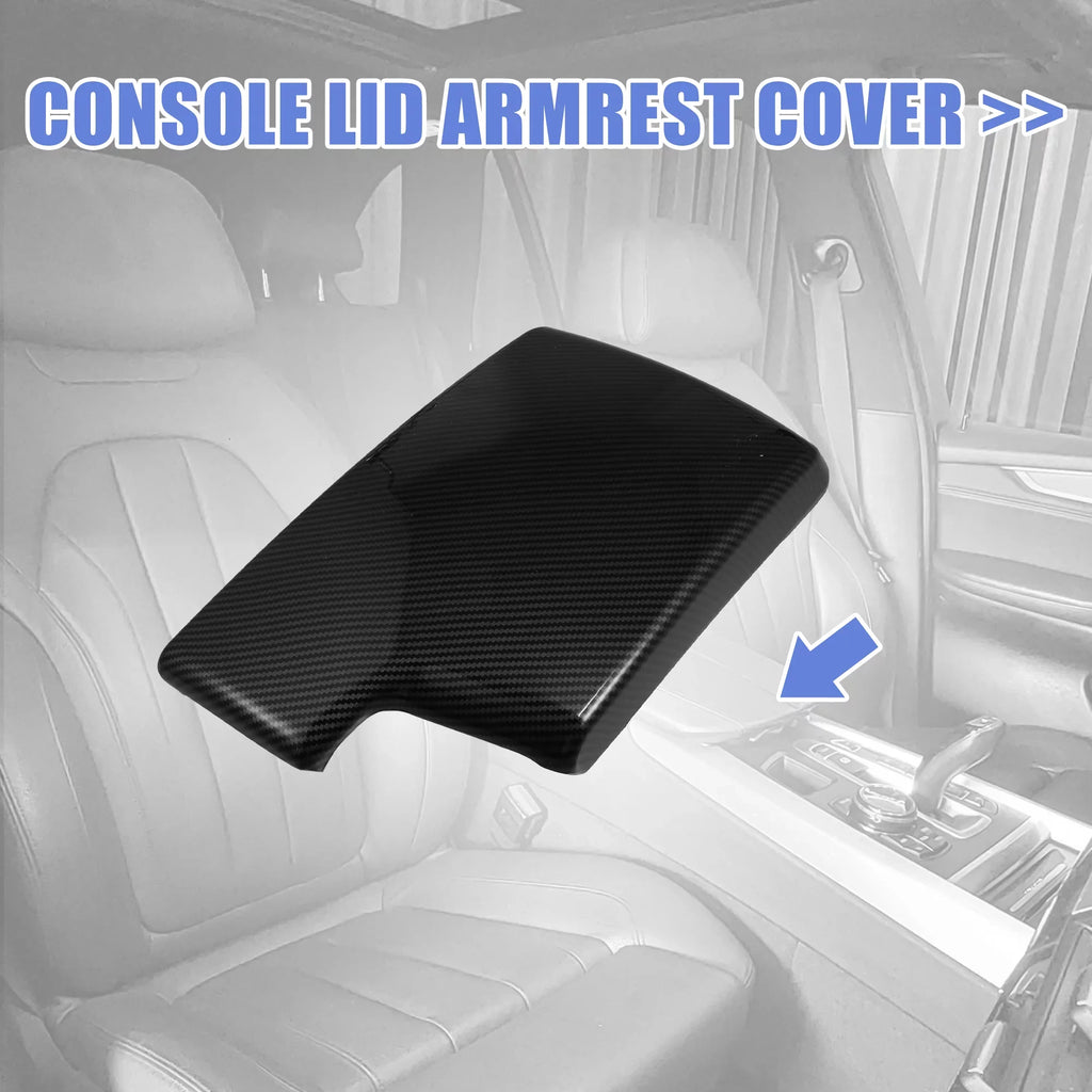 Unique Bargains Car Center Armrest Box Cover Carbon Fiber Pattern Console Storage Box Protector for BMW 3 Series E90 E91