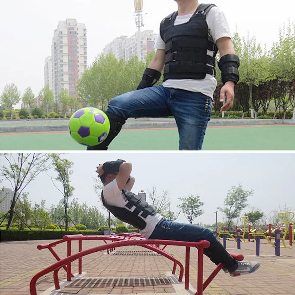Adjustable Weighted Vest Weight Jacket Oxford Exercise Weight Loading Cloth Strength Training 50kg Max. Load (Empty)