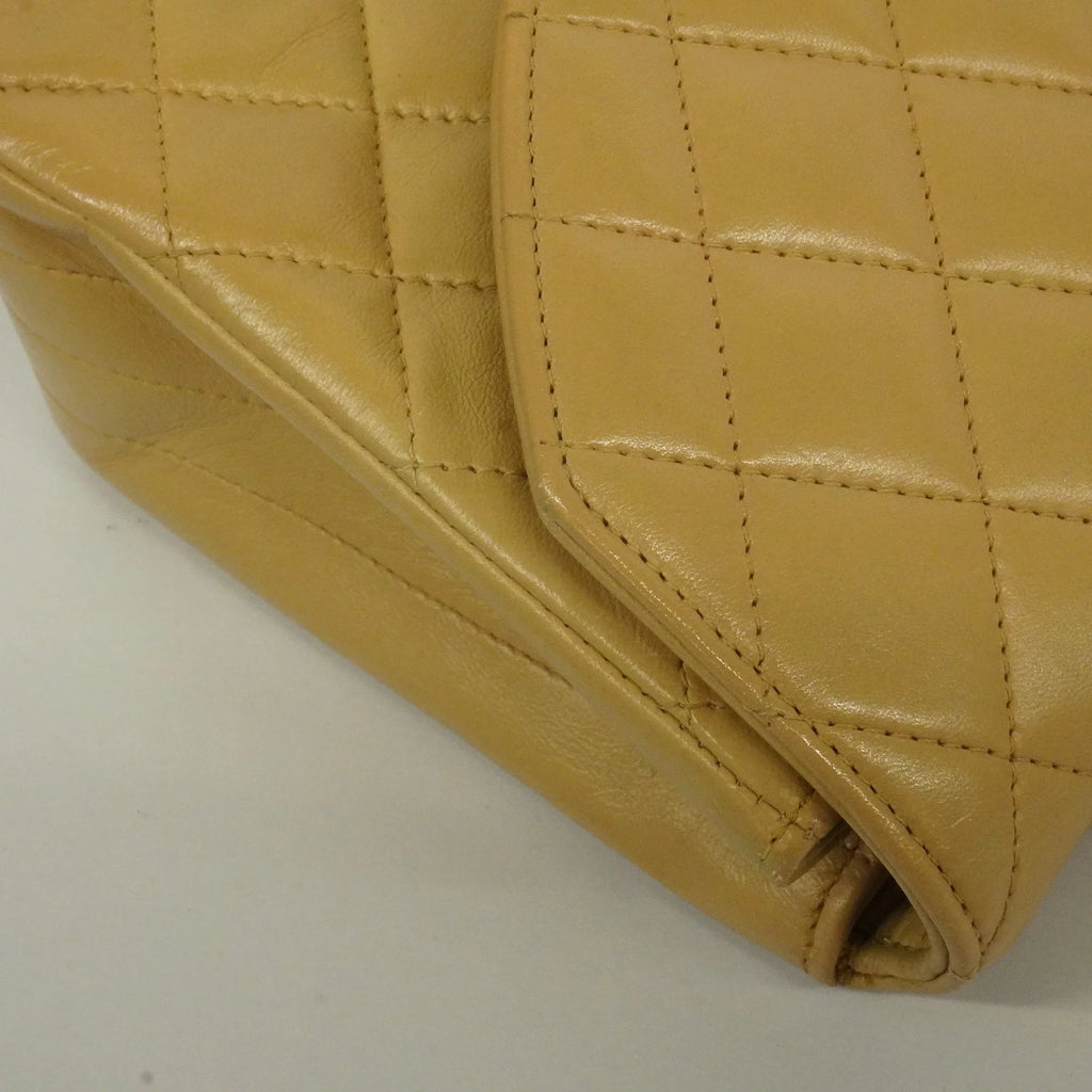 Authenticated Second-hand Auth Chanel Matelasse Single Chain Women's Leather Shoulder Bag Beige