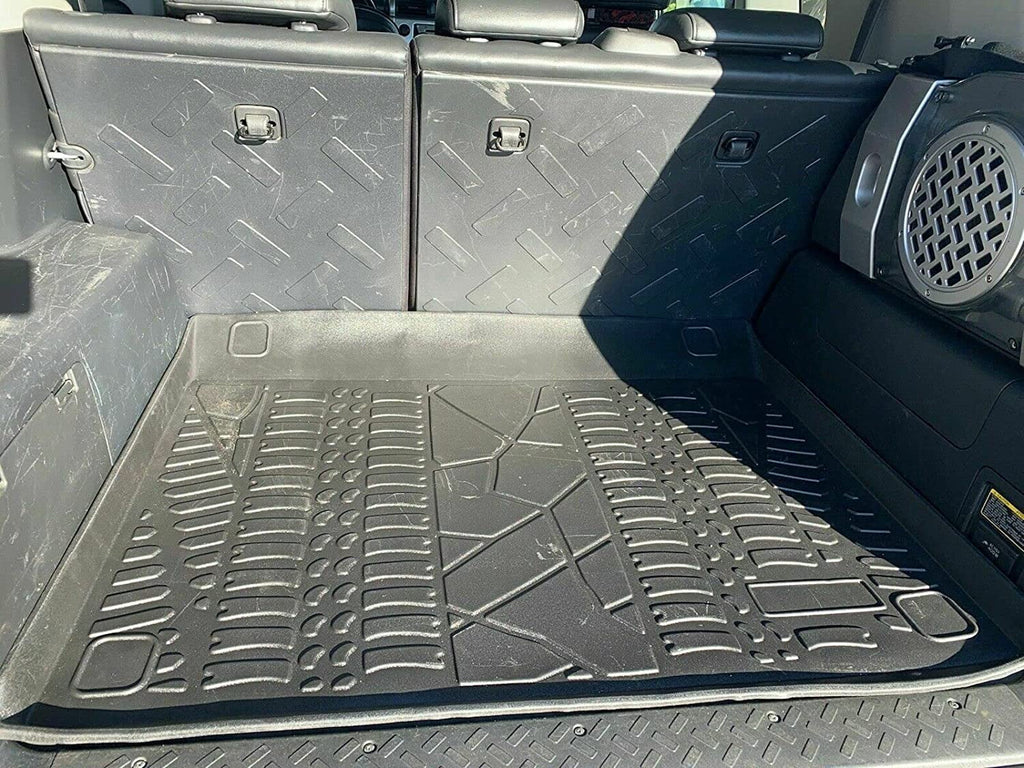 EACCESSORIES EA Cargo Liner – Trunk Mat for Toyota FJ Cruiser 2007-2014 – Weather-Resistant Trunk Mats for Cars with Raised Lip – Non-Slip Car Trunk Mat Rubber – Easy to Install – Laser Pre-Cut Design
