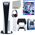 Playstation 5 Disc Version ( PS5 Disc) with Midnight Black Extra Controller, Headset, Media Remote, Destruction Allstars, Accessory Starter Kit and Microfiber Cleaning Cloth Bundle