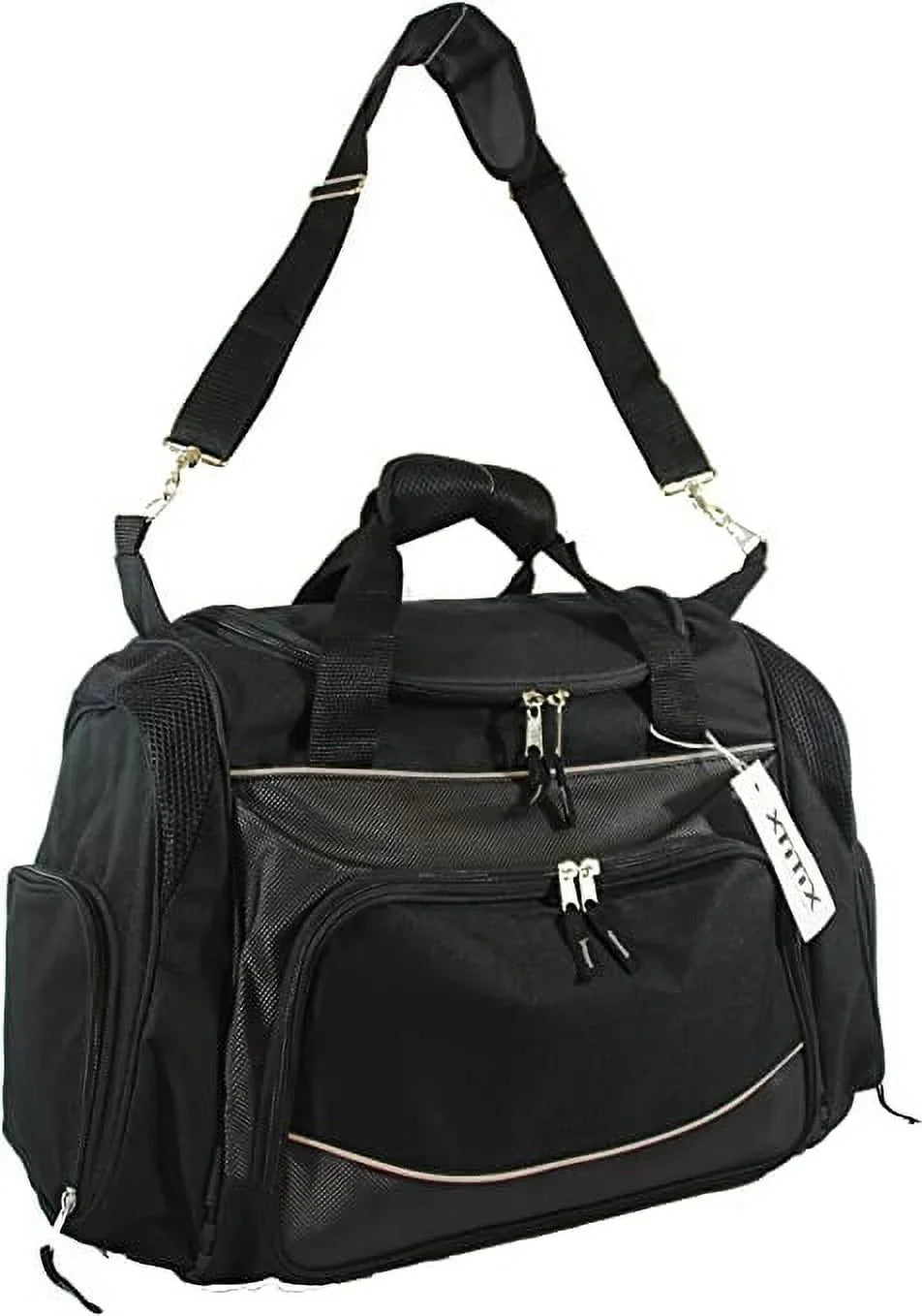 Xtitix Sport Golfer Gym Travel Luxury Poly Duffel Bag with Shoe Storage, Black