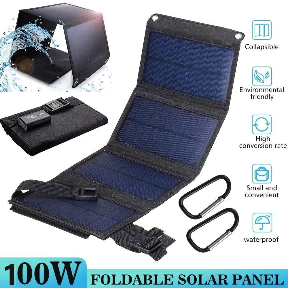 MDHAND 80W Solar Panel Foldable Suitable for Portable Power Station, iPhone, Ipad, Mobile pc USB Port, Suitable for Outdoor Camping Caravan RV Travel