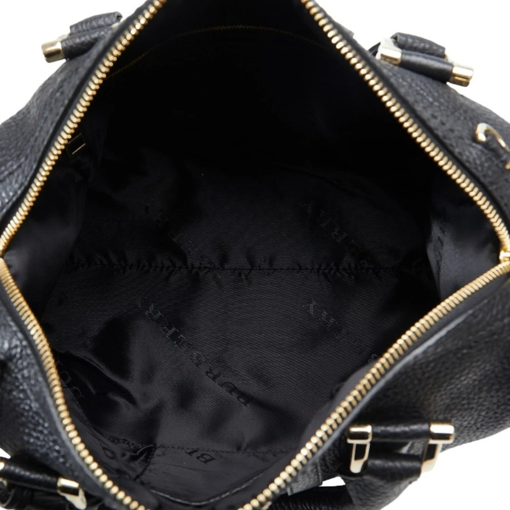 Pre-Owned Burberry Side Belt Metal Handbag Shoulder Bag Black Grain Calf Leather Women's BURBERRY (Good)