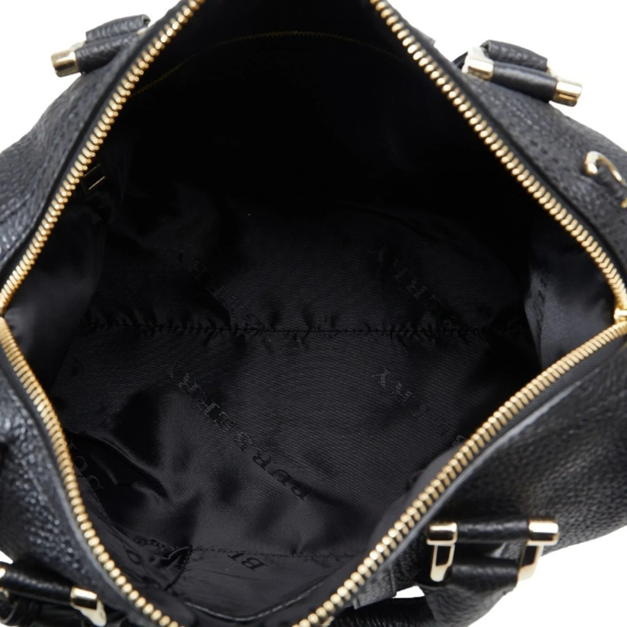 Pre-Owned Burberry Side Belt Metal Handbag Shoulder Bag Black Grain Calf Leather Women's BURBERRY (Good)