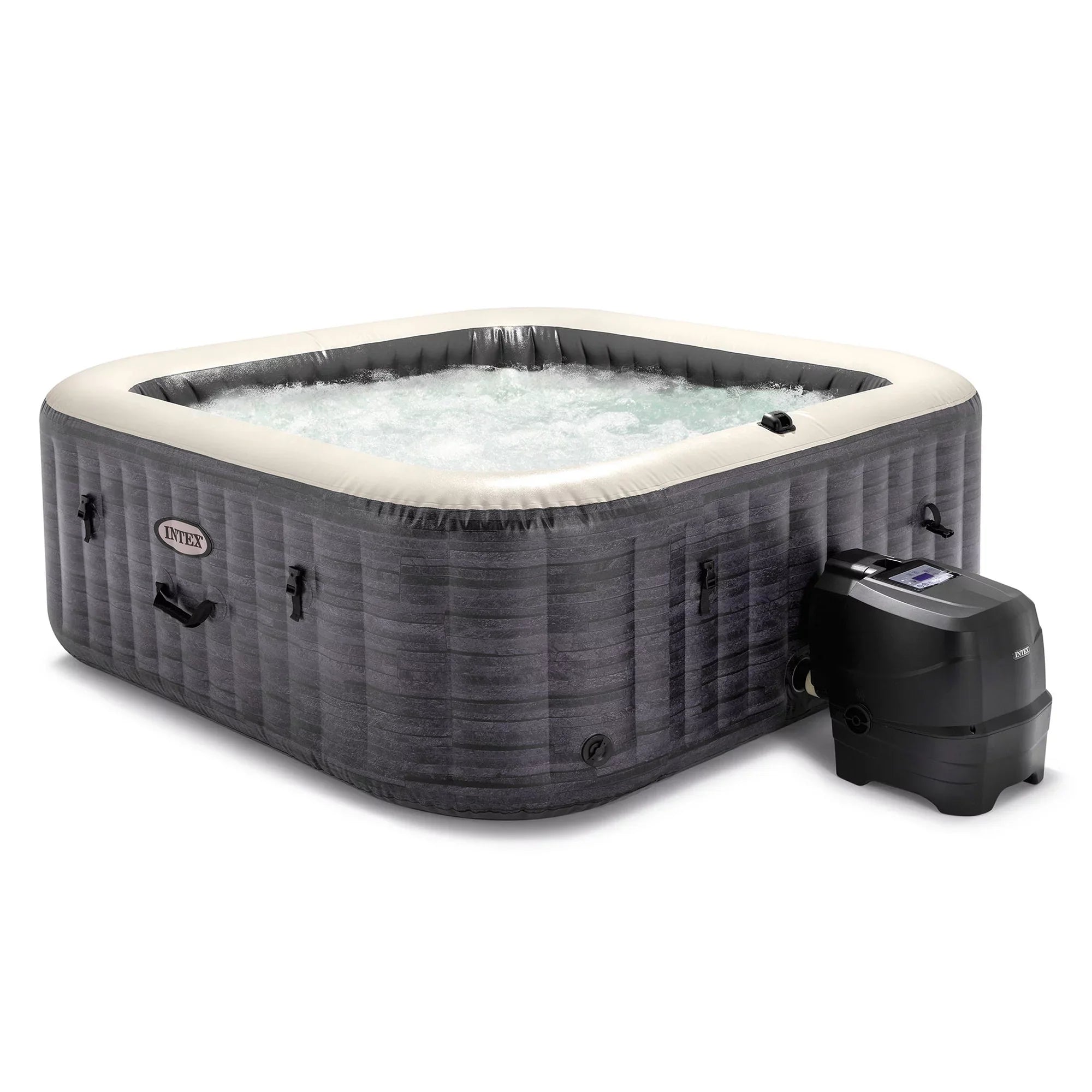 Intex PureSpa Plus Greystone Inflatable Hot Tub, 94 x 28", with Phone Tray