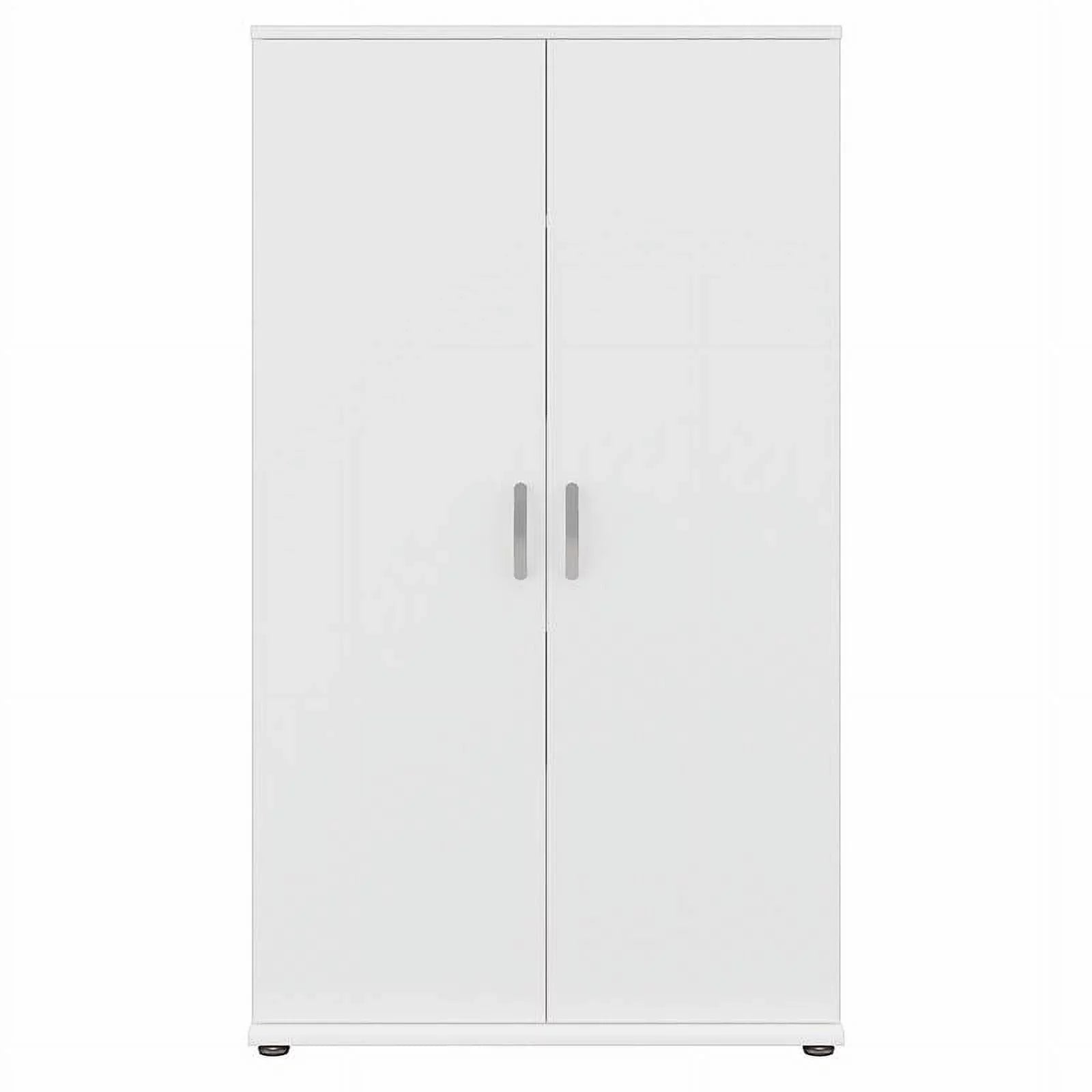 Pemberly Row Tall Garage Storage Cabinet in White - Engineered Wood