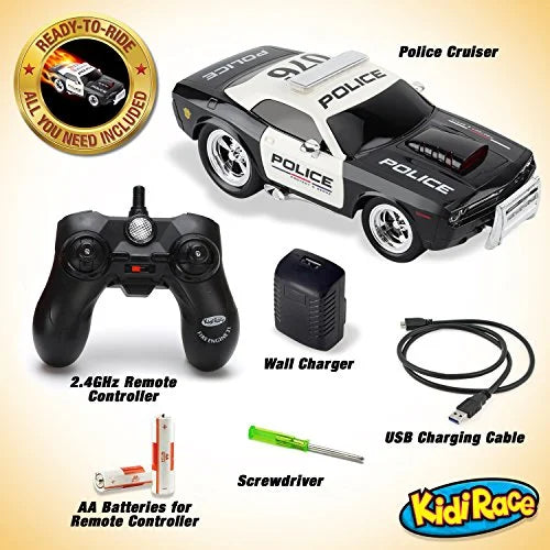 KidiRace RC Remote Control Police Car for Kids Tough Fun and Easy to Control