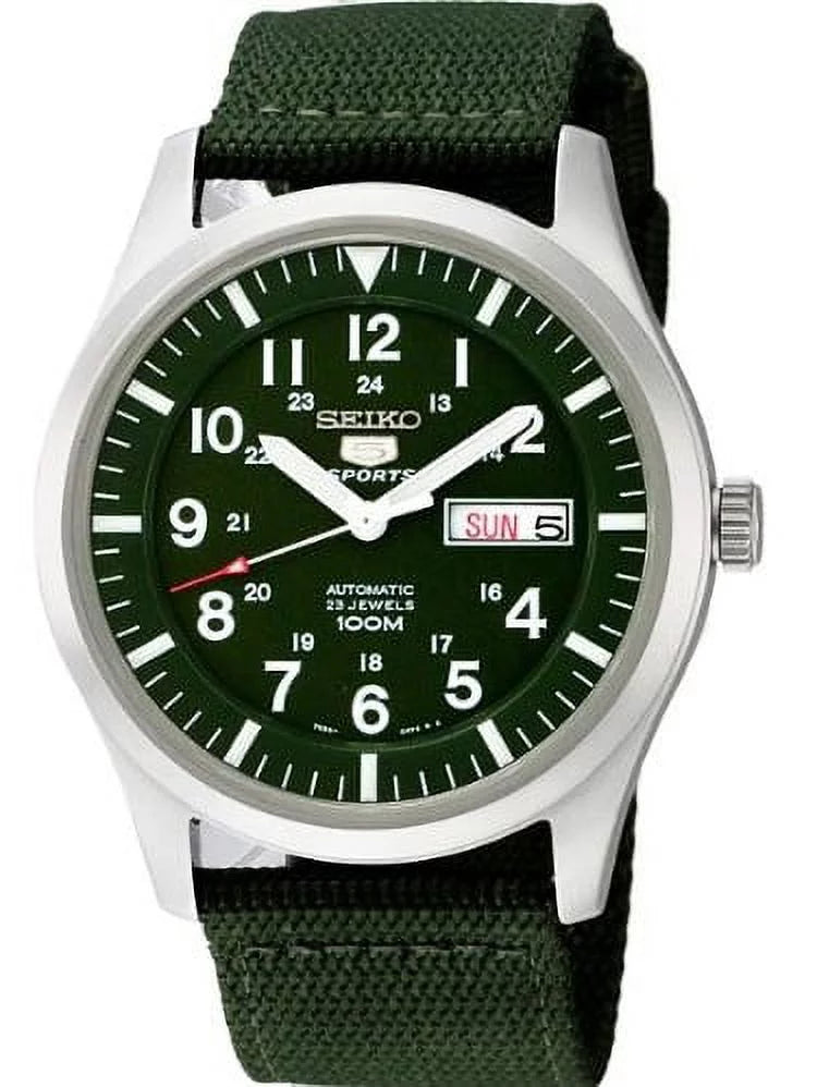 Seiko Men's 5 Automatic Green Dial and Band Made in Japan Watch SNZG09J1