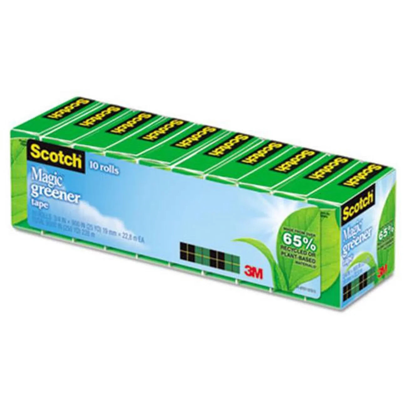 Scotch Magic Greener Tape .75 in. x 900 in. 1 in. Core 10 Rolls-Pack