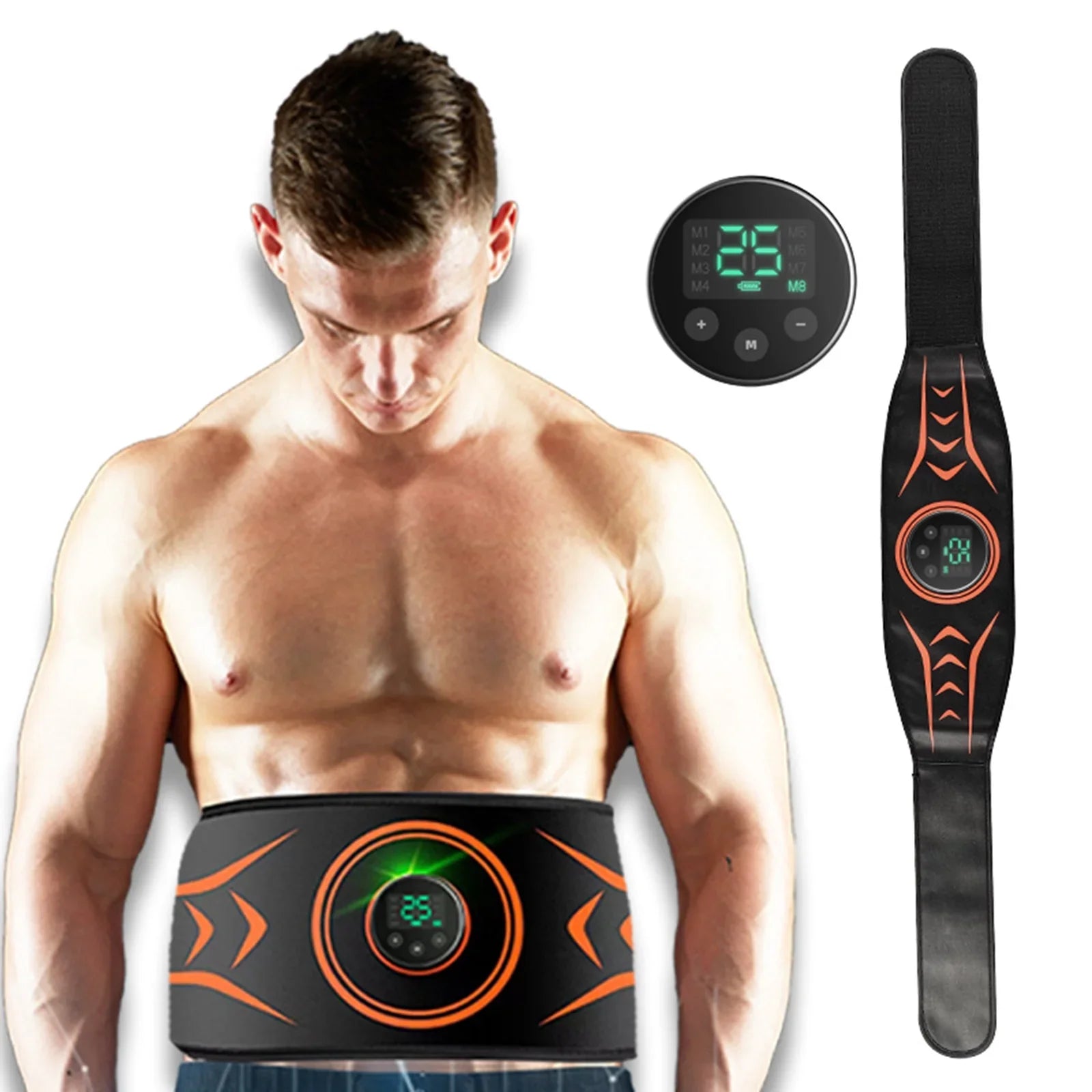Dcenta Electric Massaging Slimming Belt Abdominal Toning Belt Trainer Abs Fitness Workout Equipment for Abdomen