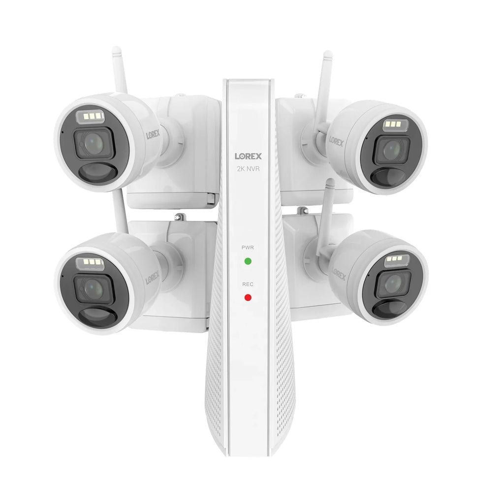 Lorex 2K 4.0-MP 8-Camera-Capable 32-GB NVR System with 4 Outdoor Wi-Fi Battery Security Cameras, White, L4248D-4AA4-E, L4248D-4AA4-E