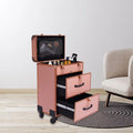 Rolling Makeup Case Aluminum Salon Cosmetic Train Trolley 4 Wheeled Organizer