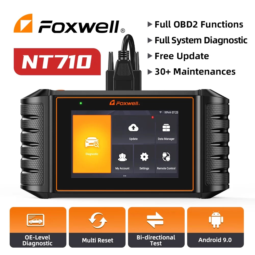 Foxwell NT710 BMW Car Scanner Bi-Directional Control Scan Tool Active Test OBD2 Scanner All Systems Diagnostic Tool 31+ Maintenance Services Automotive Code Reader for BMW MINI RR OBDII Automobiles