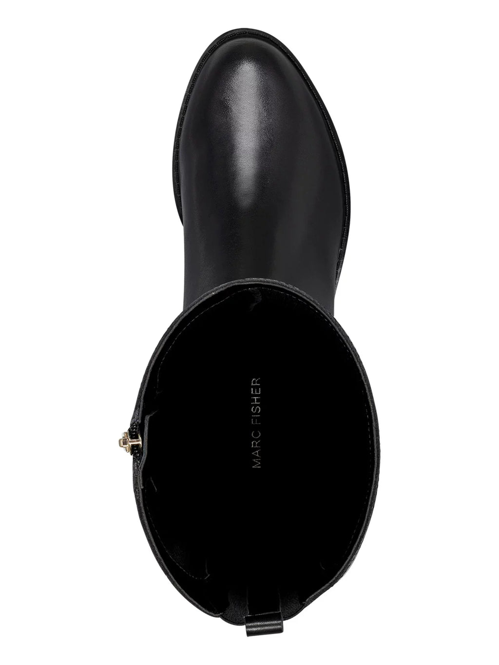 MARC FISHER Womens Black Flex Gore Back Accents Studded Cushioned Slip Resistant Liquid Resistant Secalm Round Toe Block Heel Zip-Up Riding Boot 6.5 M