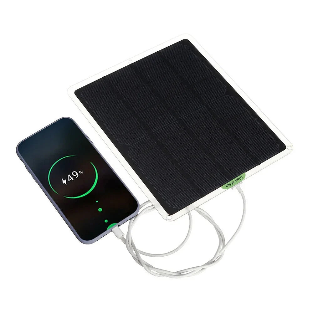 occkic 20W 12V/5V Monocrystalline Charging Flexible Solar Panels with Battery Clips for Cars RV Yachting Charger Outdoor Charger