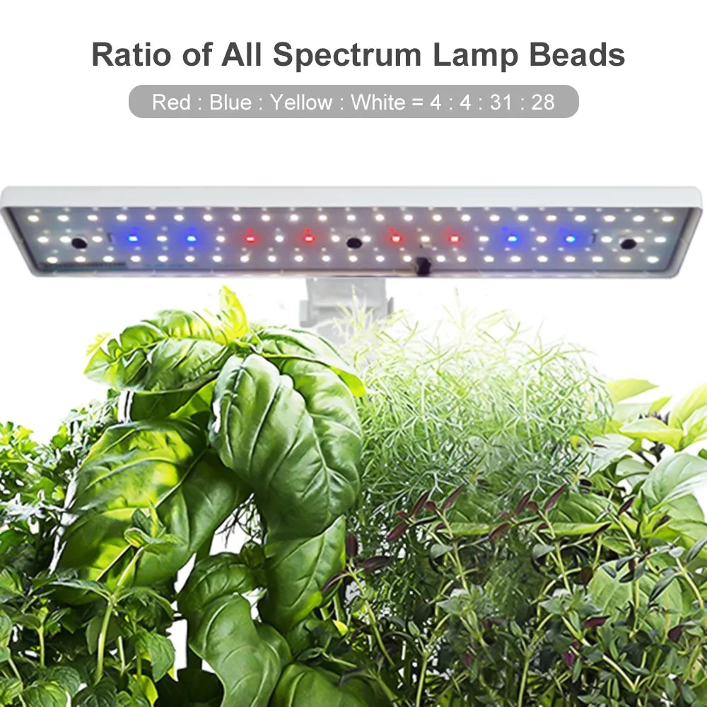 Smart Hydroponics Growing System Indoor Herb Garden Kit 9 Pods Automatic Timing with Height Adjustable 15W Grow 2L Tank Smart Pump for Home Office Kitchen