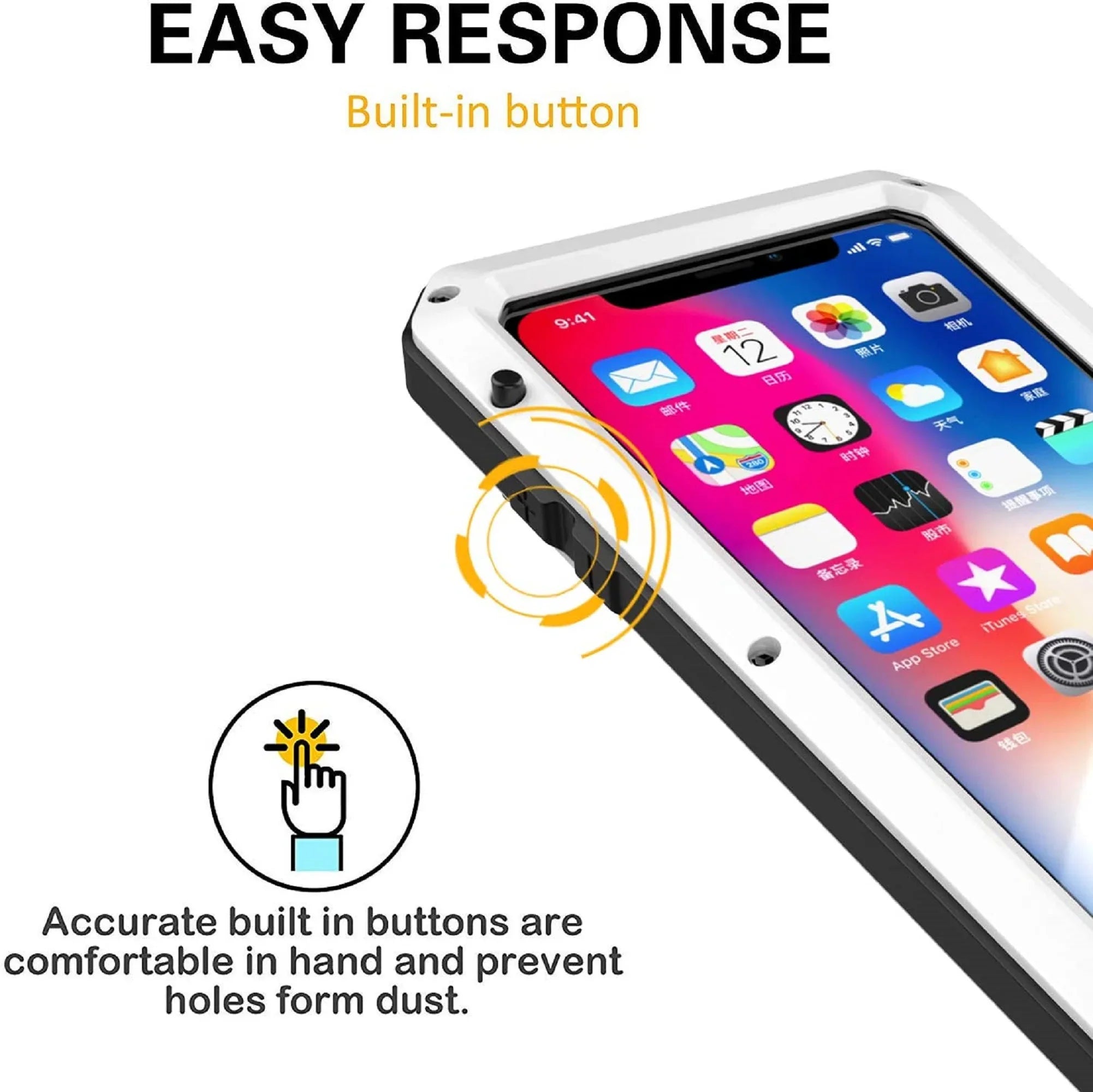 Gorilla Glass Aluminum Metal iPhone 6 Plus Case (Silver) Heavy Duty Military Grade Shockproof and Scratch Resistant Protection, Rugged Outdoor Travel