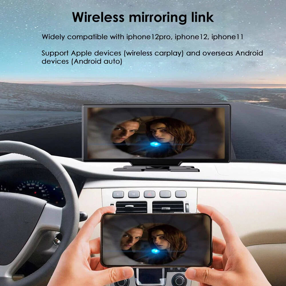Paddsun 2K Wireless 10.26'' Touch Display Dual Channel Wifi Car DVR Dash Camera Android Auto ".