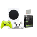 Xbox Series S 512GB Digital Console with Extra Wireless Controller - Electric Volt - Powerpack Battery/Charge Cable Bundle with Microfiber Cleaning Cloth