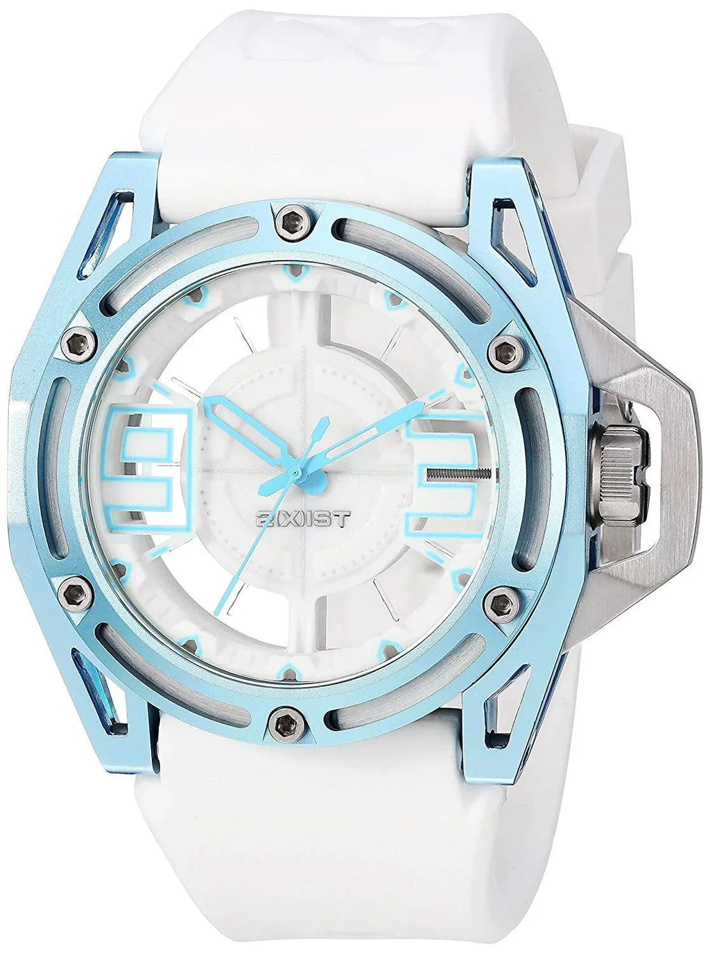 NYC' Quartz Stainless Steel and Silicone Casual Watch, Color:White (Model: 2X1-009)