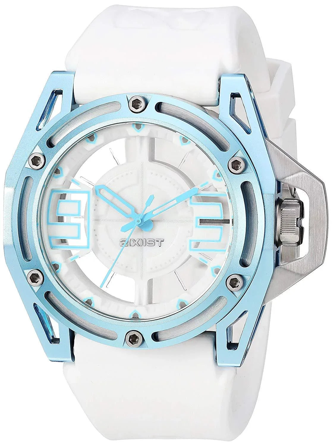 NYC' Quartz Stainless Steel and Silicone Casual Watch, Color:White (Model: 2X1-009)