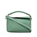 Pre-Owned Authenticated LOEWE Medium Puzzle Satchel Calf Leather Green Unisex (Good)