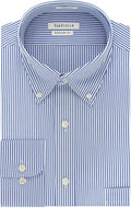 Van Heusen Mens Dress Shirt Regular Fit Pinpoint Stripe 15.5 Neck 34-35 Sleeve Blue