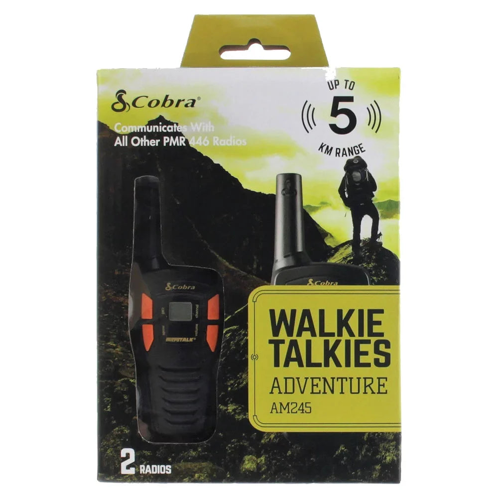 Cobra ACXT145 Compact Walkie Talkies for Adults - Rechargeable, Lightweight, 22 Channels, Long Range 16-Mile Two-Way Radio Set