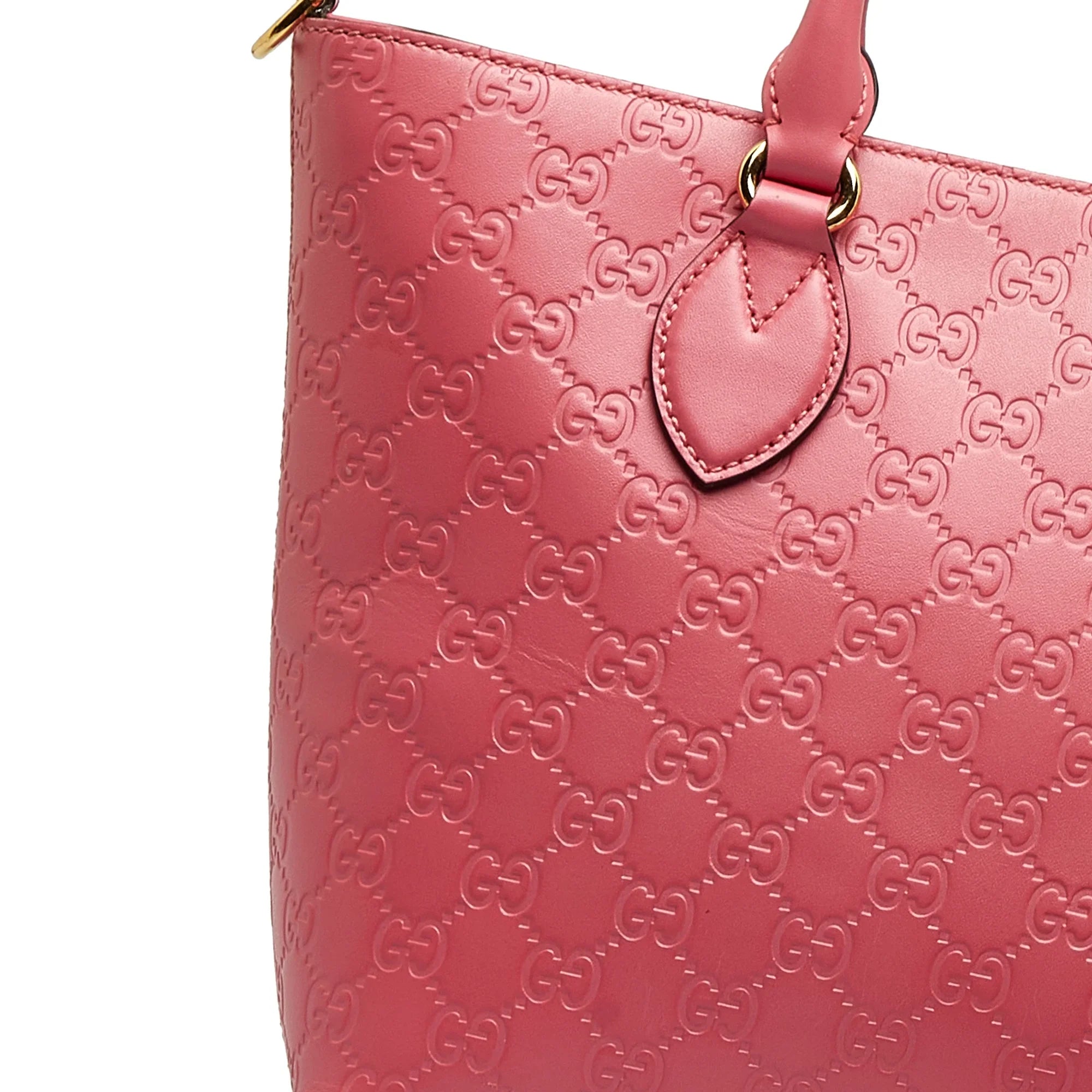 Pre-Owned Authenticated Gucci Guccissima Satchel Calf Leather Pink Unisex (New with Defects)